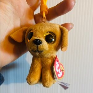 Ty Plush Dog Keychain with Sparkling Eyes